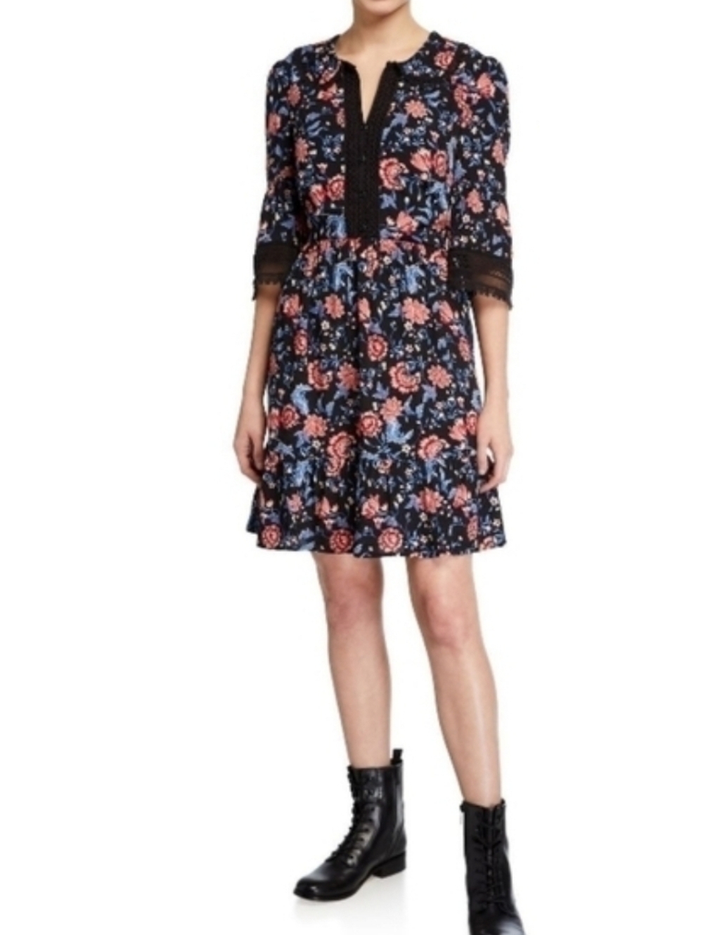 𝅺NEW! SUI ANNA SUI Carnation Rose Printed Dress XS.
